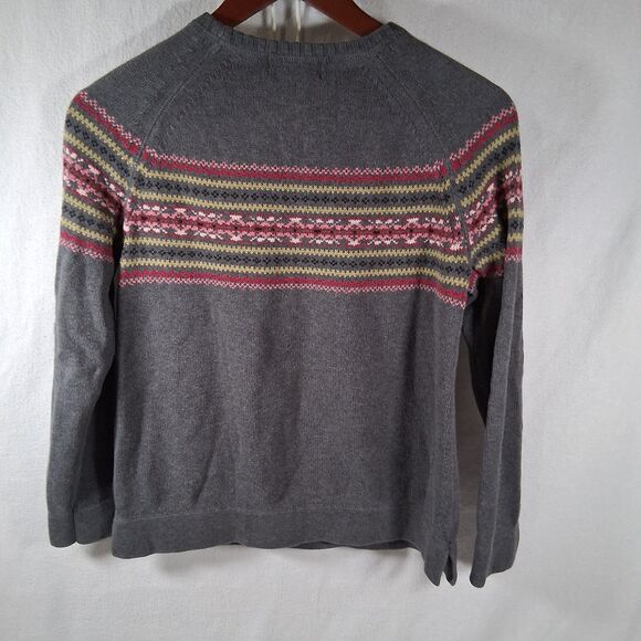 Vintage Eddie Bauer Women's Sz PXS Fair Isle Nordic Sweater Cottagecore Cotton - Picture 4 of 8